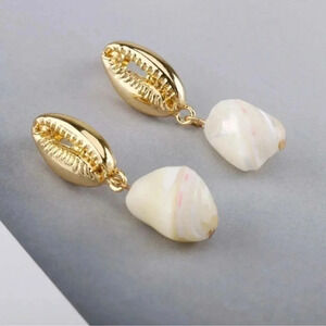 Mermaid Stud Dangle Earrings 18k